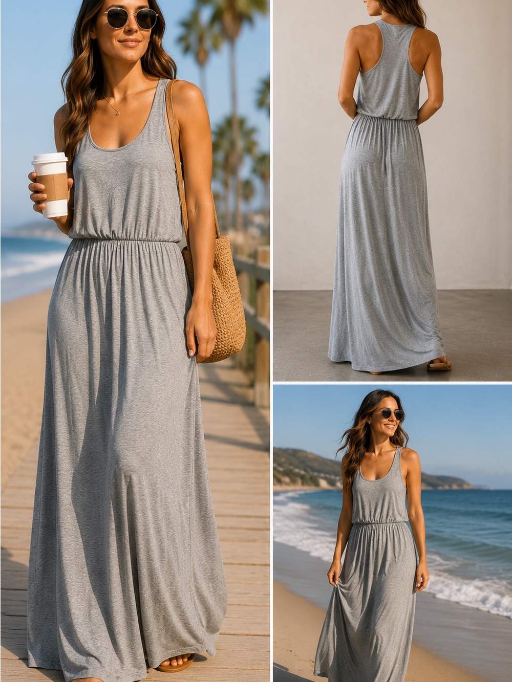 Honey Punch Grey Tank Top with Script Logo